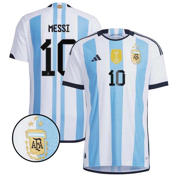 3 Star Thailand Fussballtrikots Argentinien Heim Messi 2022-2023